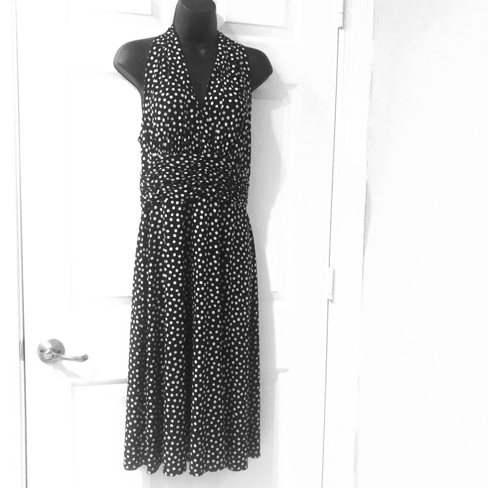 Evan Picone black and White Polka Dot Dress